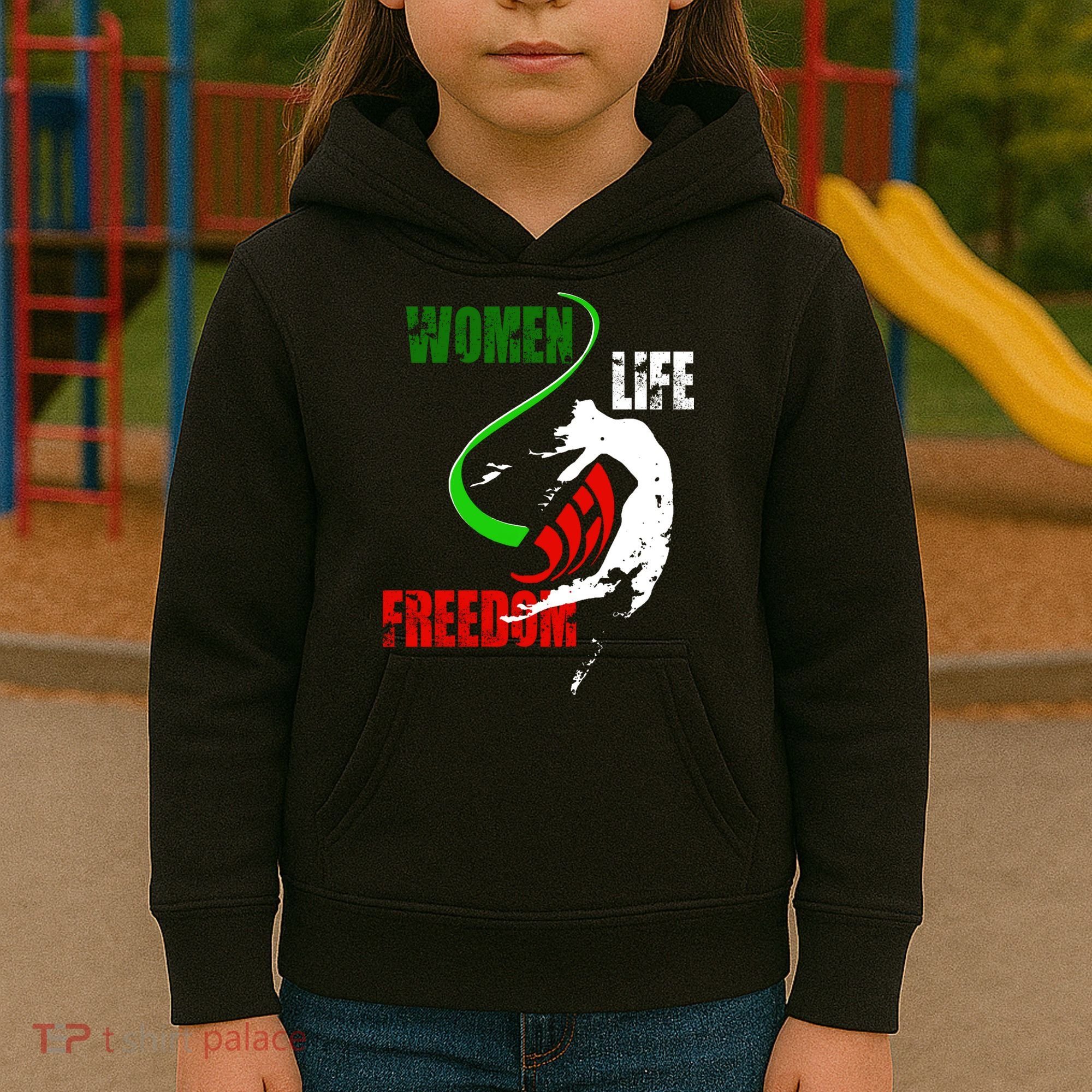 Women Life Freedom Iran Protest Kids Hoodie