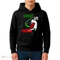 Women Life Freedom Iran Protest Kids Hoodie thumb 4
