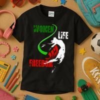 Women Life Freedom Iran Protest Kids T-Shirt thumb 3