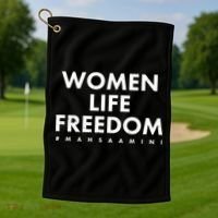 Women Life Freedom #Mahsa Amini Golf Towel thumb 1