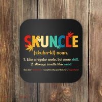 Weed Lover Fun Uncle Weed Smoker Skuncle Marijuana Cannabis Coaster thumb 0
