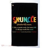 Weed Lover Fun Uncle Weed Smoker Skuncle Marijuana Cannabis Golf Towel thumb 0