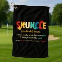 Weed Lover Fun Uncle Weed Smoker Skuncle Marijuana Cannabis Golf Towel thumb 1