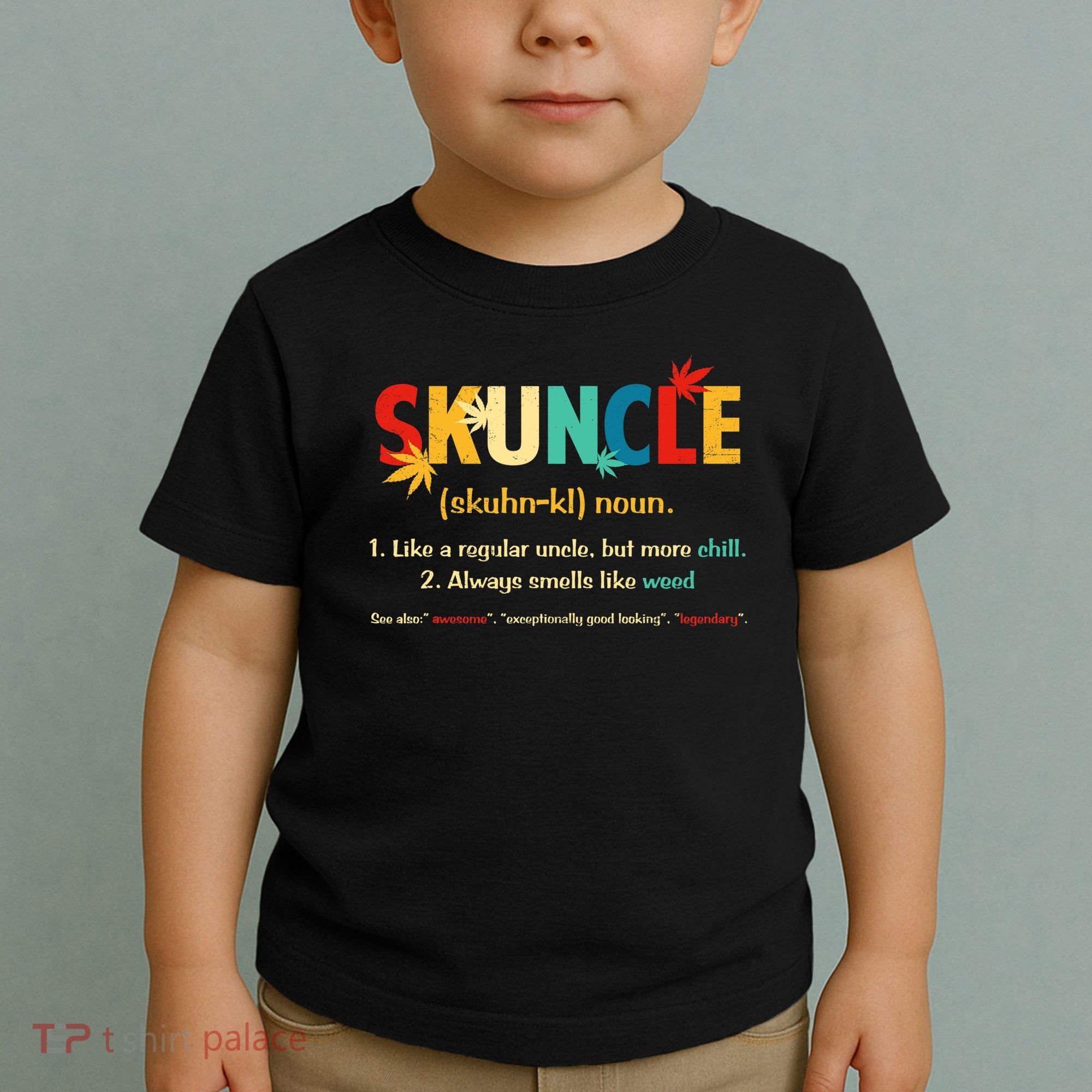 Weed Lover Fun Uncle Weed Smoker Skuncle Marijuana Cannabis Toddler T-Shirt