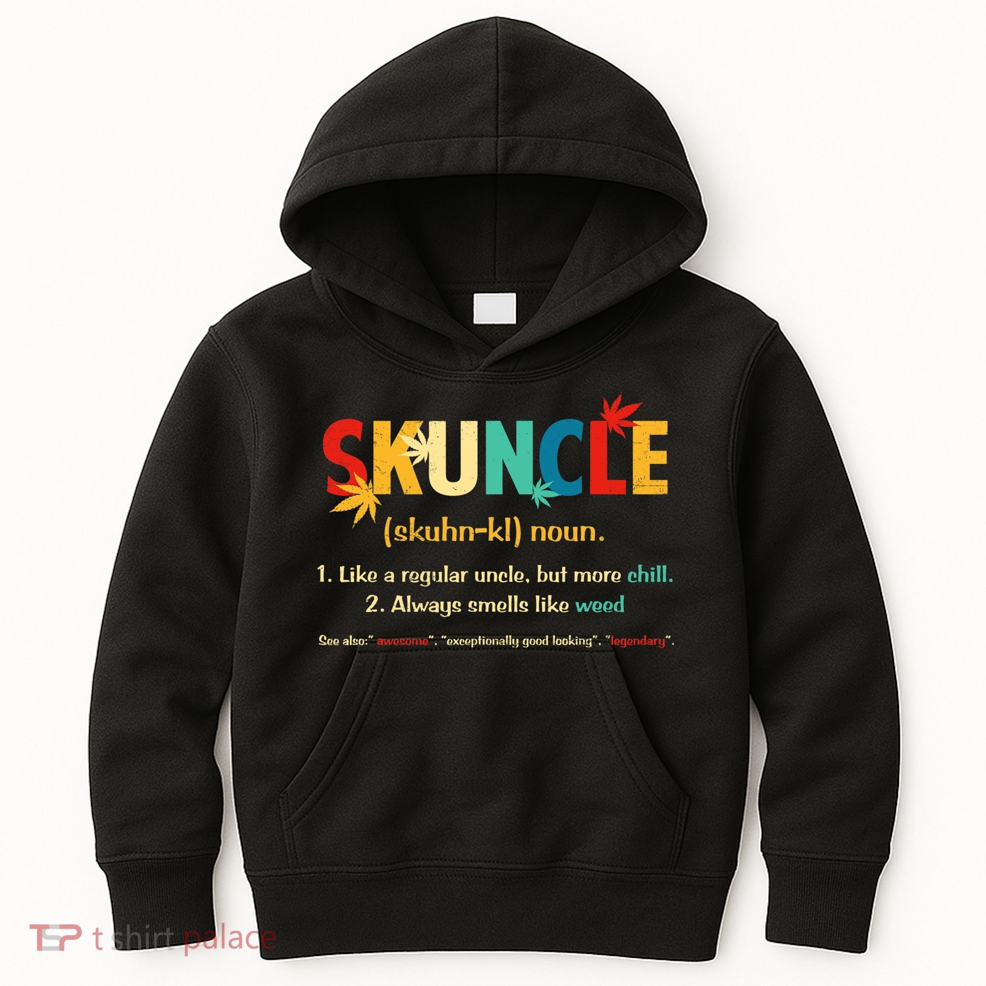 Weed Lover Fun Uncle Weed Smoker Skuncle Marijuana Cannabis Kids Hoodie
