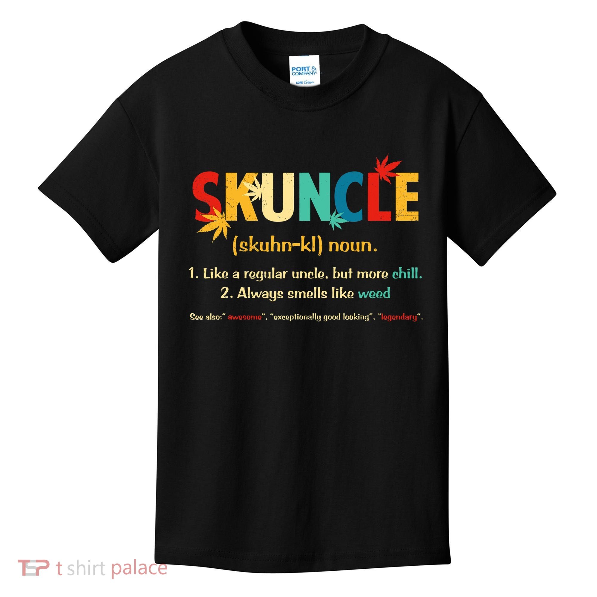 Weed Lover Fun Uncle Weed Smoker Skuncle Marijuana Cannabis Kids T-Shirt
