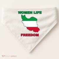 Women Life Freedom Iranian Mahsa Amini USA-Made Doggie Bandana thumb 0