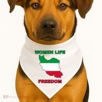 Women Life Freedom Iranian Mahsa Amini USA-Made Doggie Bandana thumb 1