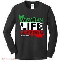 Women Life Freedom Free Iran Kids Long Sleeve Shirt thumb 0