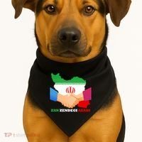 Woman Life Freedom Iran Zan Zendegi Azadi Persian Support USA-Made Doggie Bandana thumb 1