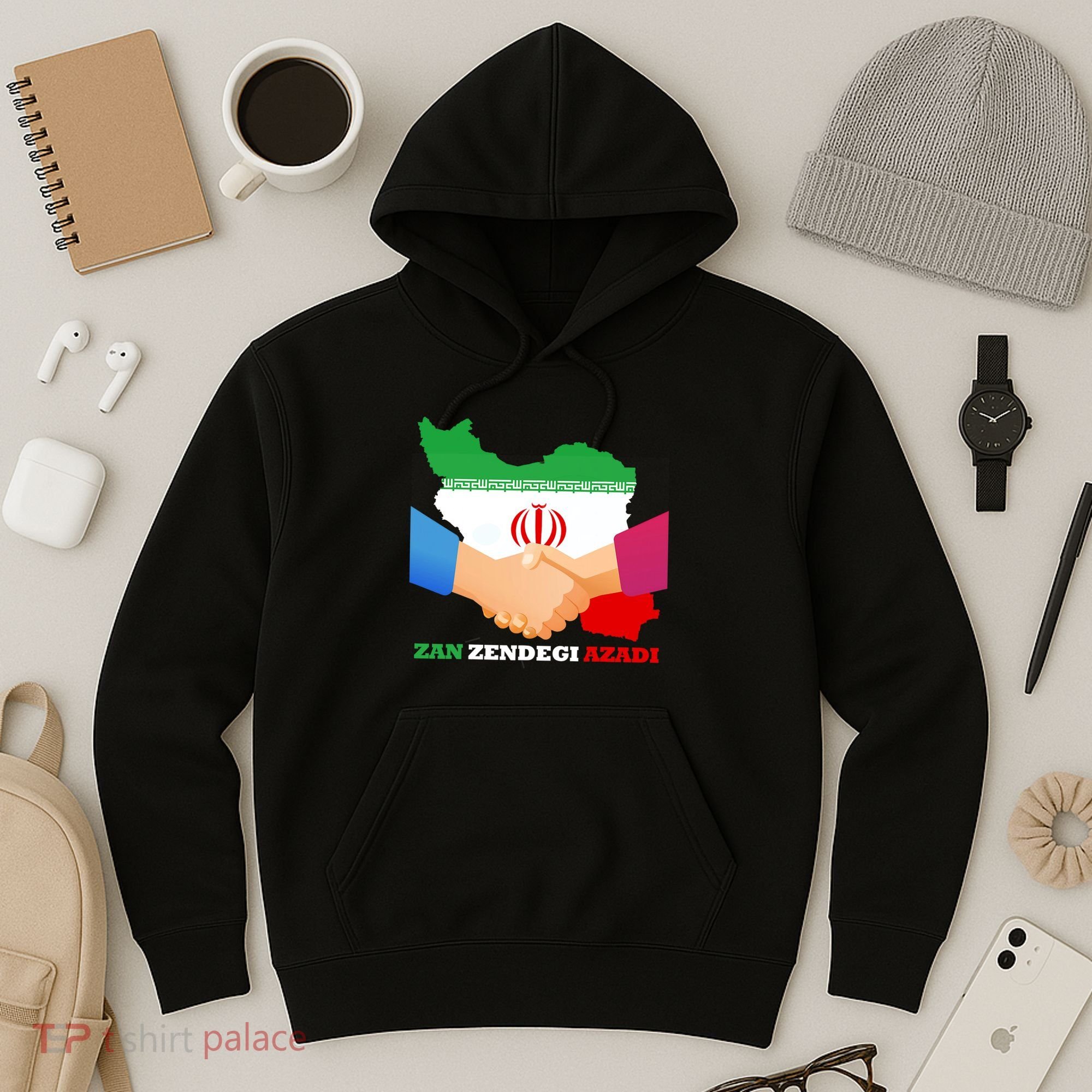 Woman Life Freedom Iran Zan Zendegi Azadi Persian Support Hoodie