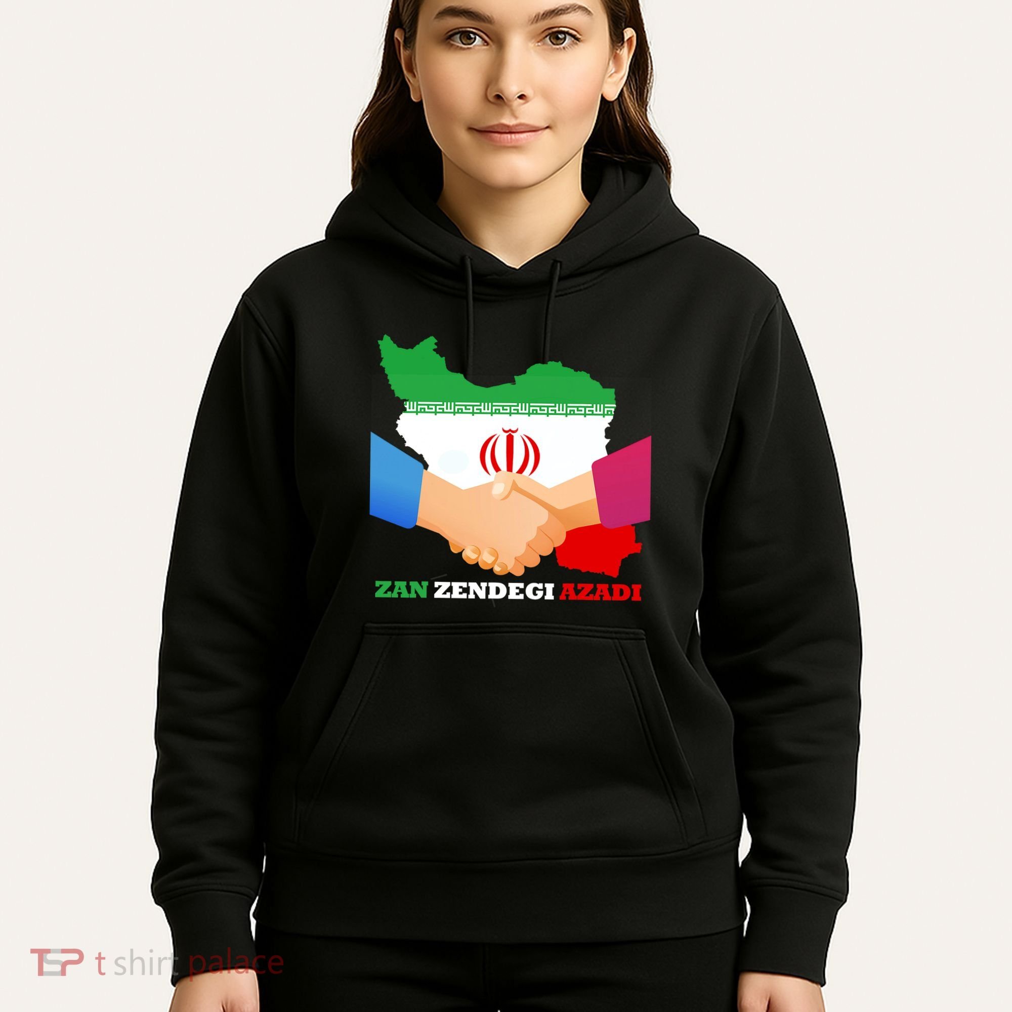 Woman Life Freedom Iran Zan Zendegi Azadi Persian Support Hoodie