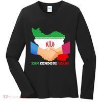 Woman Life Freedom Iran Zan Zendegi Azadi Persian Support Women's Long Sleeve Shirt thumb 0