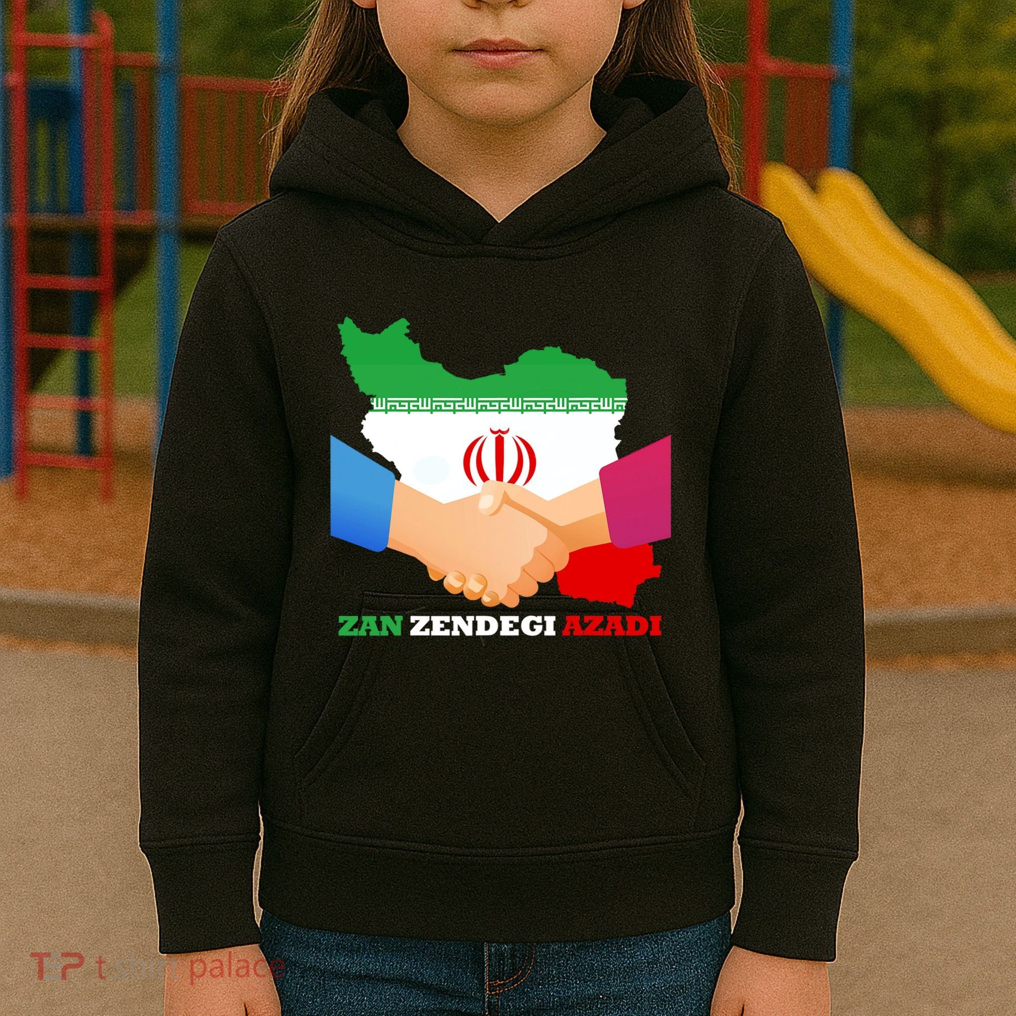Woman Life Freedom Iran Zan Zendegi Azadi Persian Support Kids Hoodie