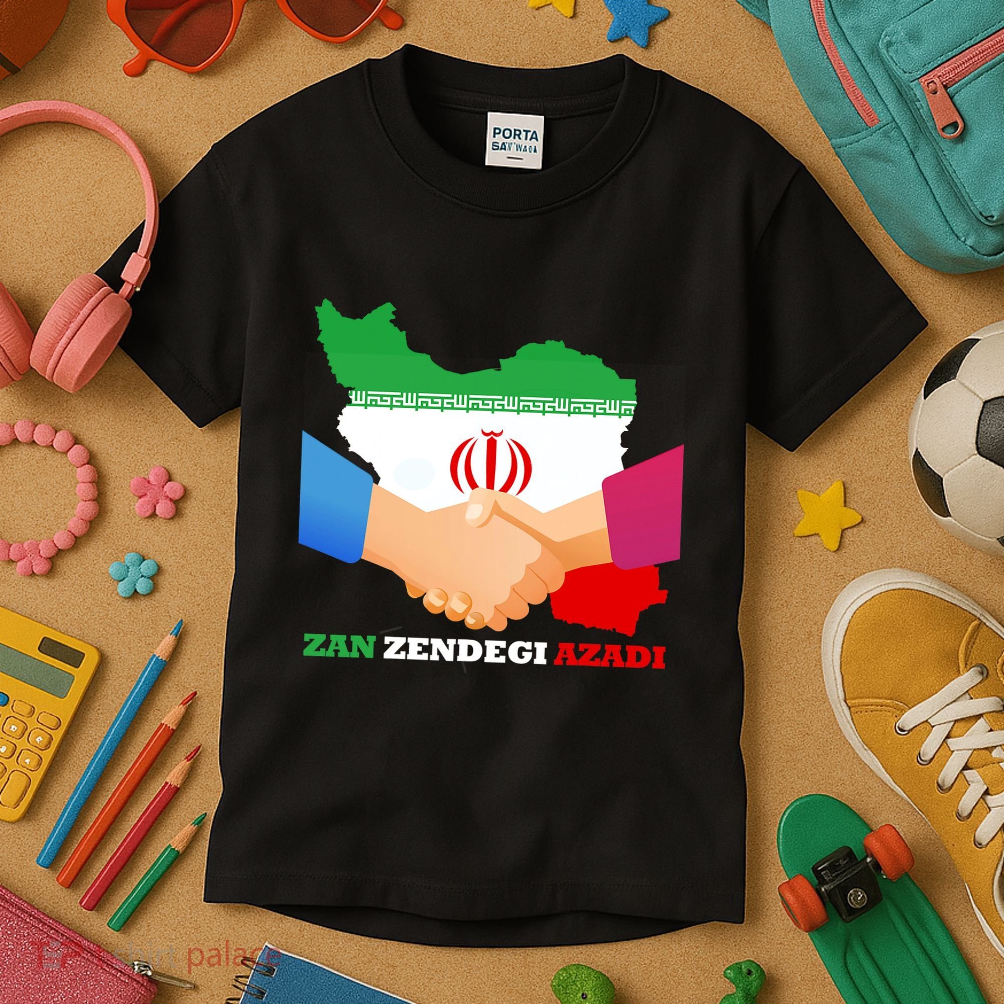 Woman Life Freedom Iran Zan Zendegi Azadi Persian Support Kids T-Shirt