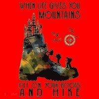 When Life Gives You Mountains Put On Your Boots Funny Hiking Santa Hat thumb 1