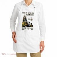 When Life Gives You Mountains Put On Your Boots Funny Hiking Apron thumb 2
