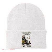 When Life Gives You Mountains Put On Your Boots Funny Hiking Beanie thumb 0