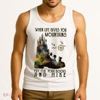When Life Gives You Mountains Put On Your Boots Funny Hiking Tank Top thumb 3