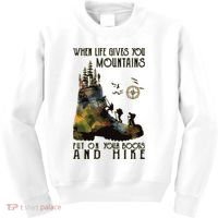 When Life Gives You Mountains Put On Your Boots Funny Hiking Kids Sweatshirt thumb 0