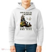 When Life Gives You Mountains Put On Your Boots Funny Hiking Kids Hoodie thumb 4