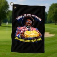 When Life Gives You Lemons You Make Lemon Pound Cake Golf Towel thumb 1