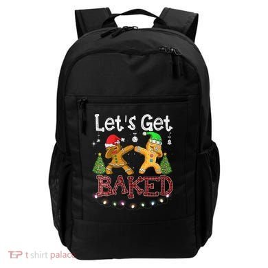 Wo Let's Get Baked Cookie Baking Gingerbread Plaid Christmas Backpack