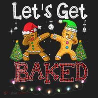 Wo Let's Get Baked Cookie Baking Gingerbread Plaid Christmas Golf Towel thumb 3