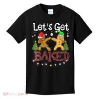 Wo Let's Get Baked Cookie Baking Gingerbread Plaid Christmas Kids T-Shirt thumb 0