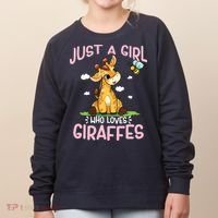 Who Loves Giraffe, Cute Giraffe Women's Sweatshirt thumb 0