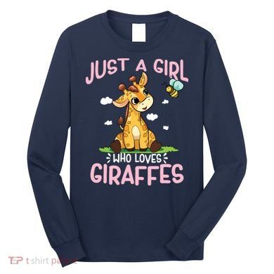 Who Loves Giraffe, Cute Giraffe Long Sleeve Shirt