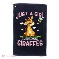 Who Loves Giraffe, Cute Giraffe Golf Towel thumb 0