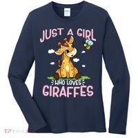 Who Loves Giraffe, Cute Giraffe Women's Long Sleeve Shirt thumb 0