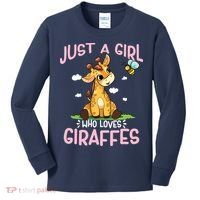 Who Loves Giraffe, Cute Giraffe Kids Long Sleeve Shirt thumb 0