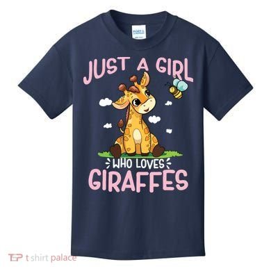 Who Loves Giraffe, Cute Giraffe Kids T-Shirt