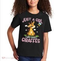 Who Loves Giraffe, Cute Giraffe Kids T-Shirt thumb 2