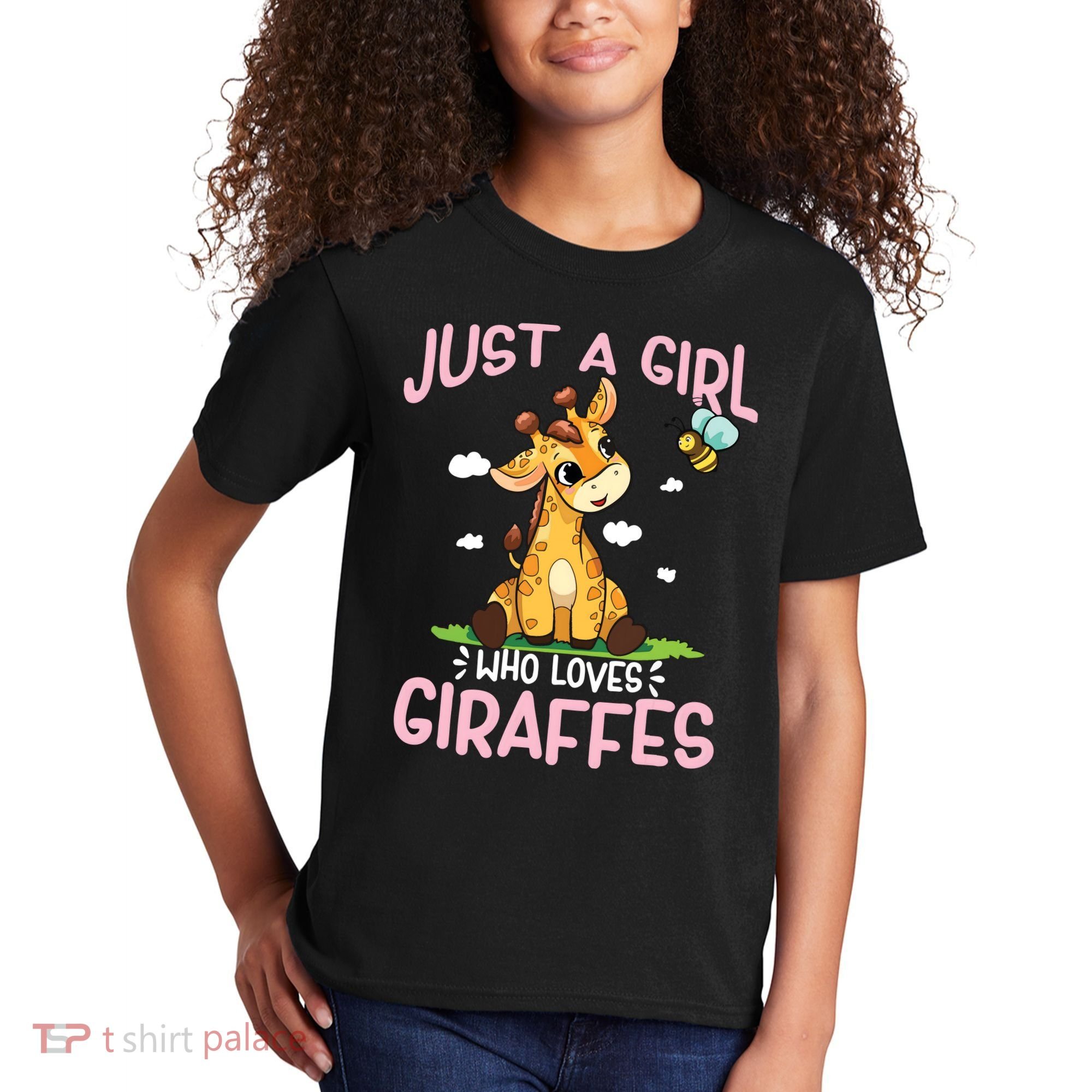Who Loves Giraffe, Cute Giraffe Kids T-Shirt