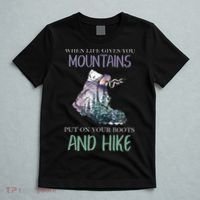 When Life Gives You Mountains Hiking Camping Mountaineering T-Shirt thumb 5