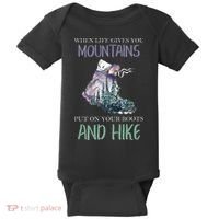 When Life Gives You Mountains Hiking Camping Mountaineering Baby Bodysuit thumb 0