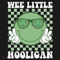Wee Little Hooligan St Patricks Day Smile Retro Toddler Hoodie thumb 2
