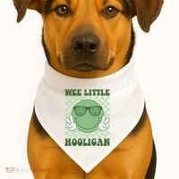 Wee Little Hooligan St Patricks Day Smile Retro USA-Made Doggie Bandana thumb 1