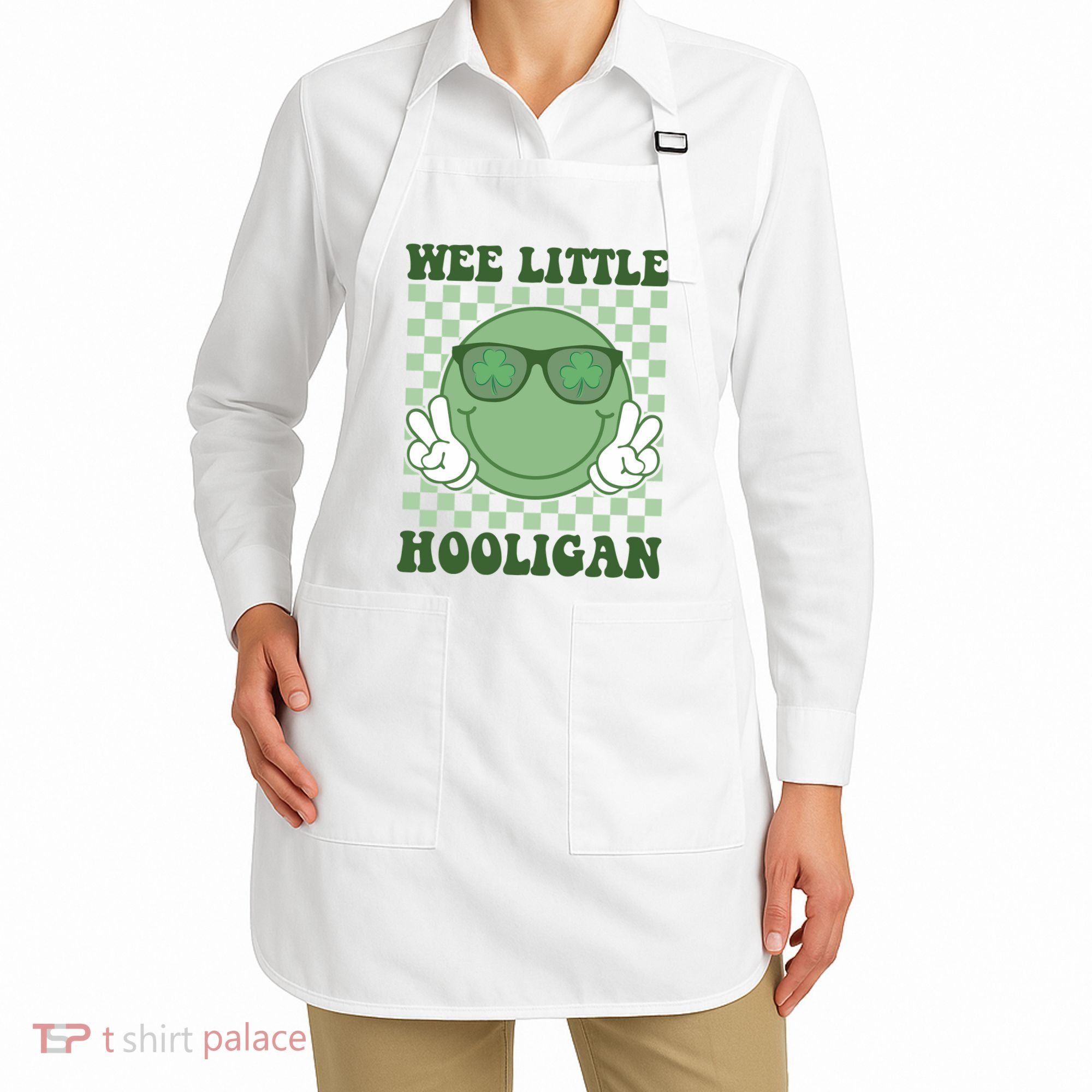 Wee Little Hooligan St Patricks Day Smile Retro Apron