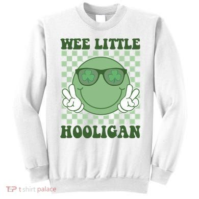 Wee Little Hooligan St Patricks Day Smile Retro Sweatshirt