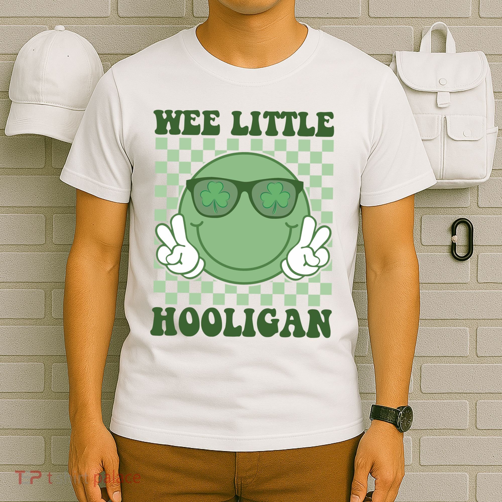 Wee Little Hooligan St Patricks Day Smile Retro T-Shirt