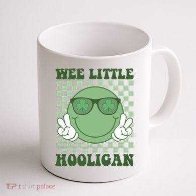 Wee Little Hooligan St Patricks Day Smile Retro Coffee Mug back
