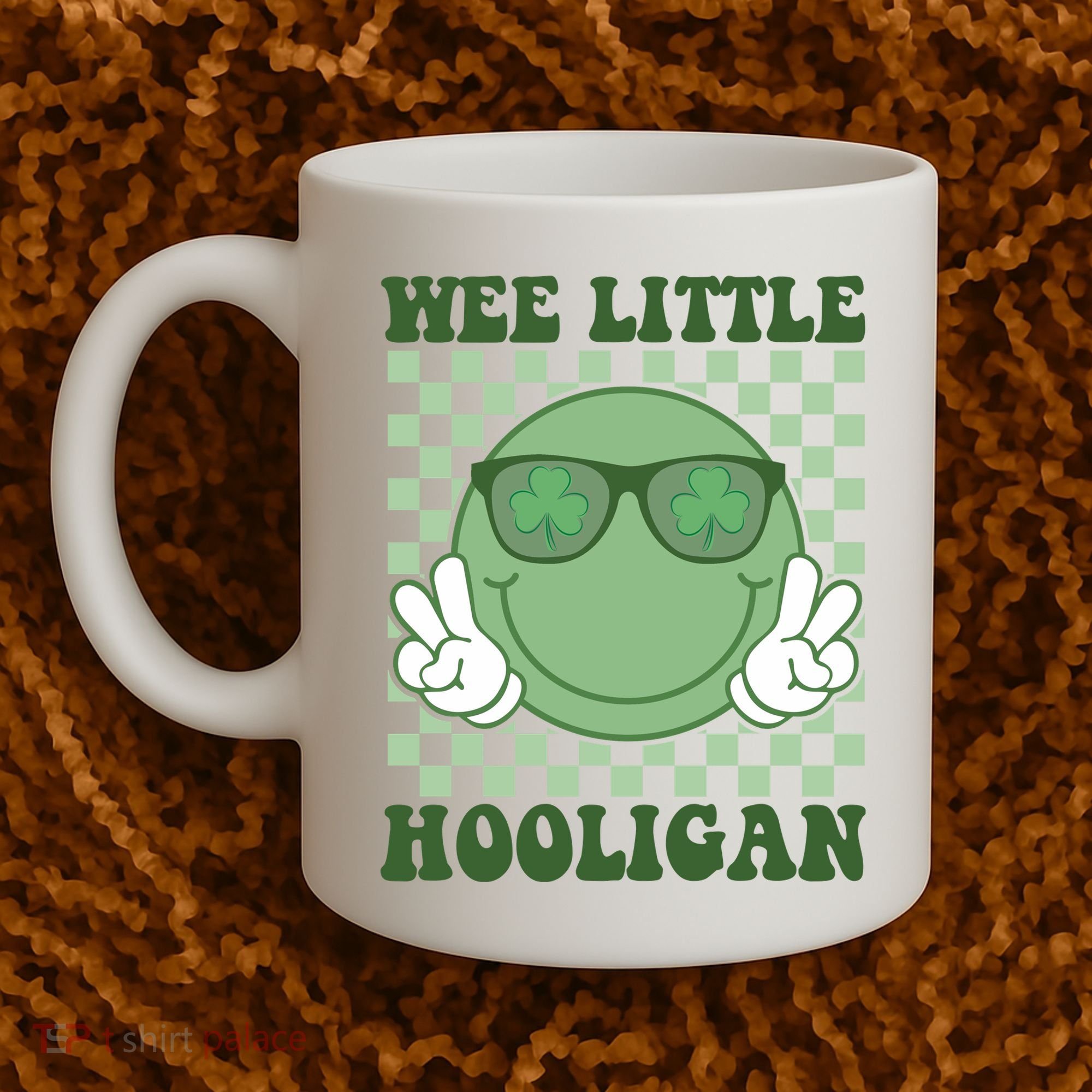 Wee Little Hooligan St Patricks Day Smile Retro Coffee Mug