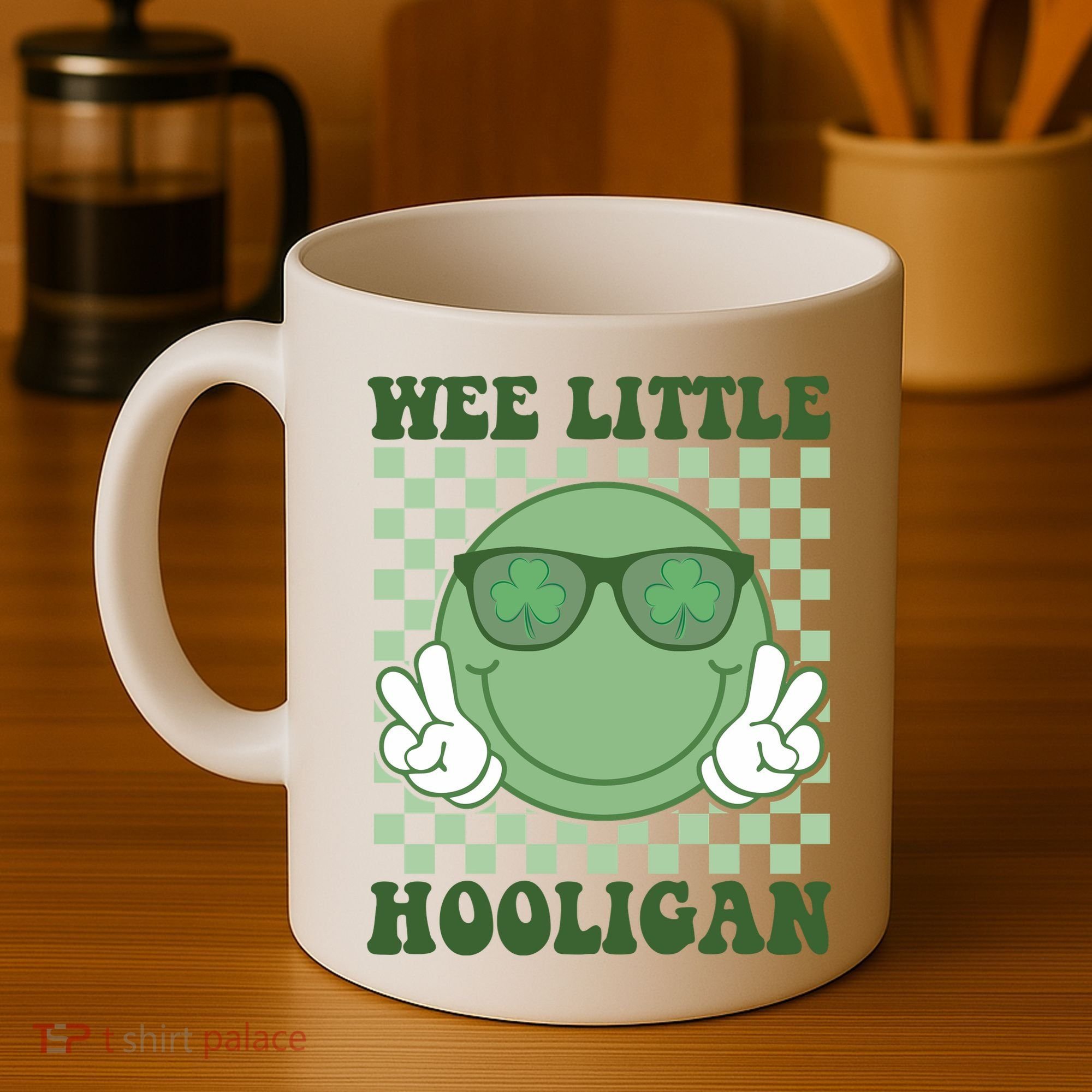 Wee Little Hooligan St Patricks Day Smile Retro Coffee Mug