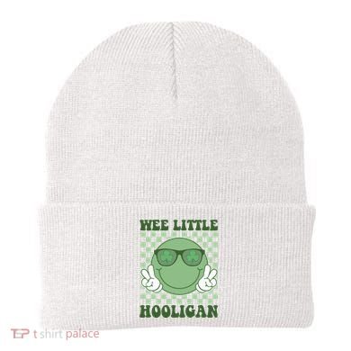 Wee Little Hooligan St Patricks Day Smile Retro Beanie