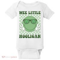 Wee Little Hooligan St Patricks Day Smile Retro Baby Bodysuit thumb 0