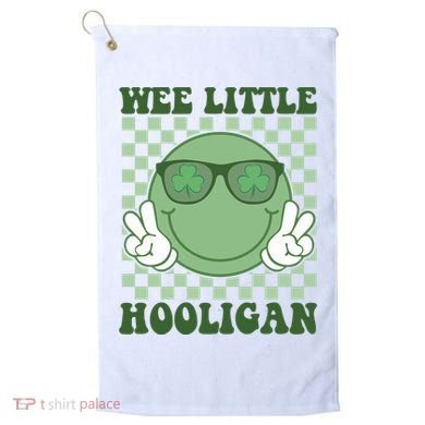 Wee Little Hooligan St Patricks Day Smile Retro Golf Towel